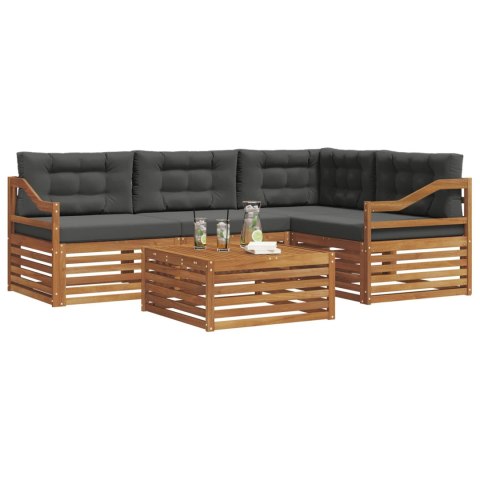 VidaXL Zestaw sof na zewnątrz z poduszką 5 pcs Naturalny i Antracytowy
