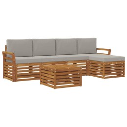 VidaXL Zestaw sof na zewnątrz z poduszką 6 pcs Naturalny i Jasny Szary
