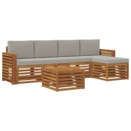VidaXL Zestaw sof na zewnątrz z poduszką 6 pcs Naturalny i Jasny Szary