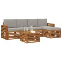 VidaXL Zestaw sof na zewnątrz z poduszką 6 pcs Naturalny i Jasny Szary