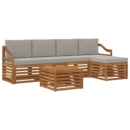 VidaXL Zestaw sof na zewnątrz z poduszką 6 pcs Naturalny i Jasny Szary