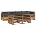 VidaXL Zestaw sof na zewnątrz z poduszką 7 pcs Naturalny i Antracytowy