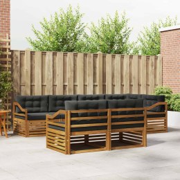 VidaXL Zestaw sof na zewnątrz z poduszką 7 pcs Naturalny i Antracytowy