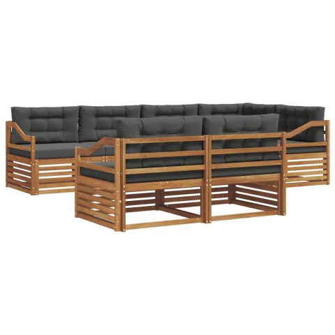 VidaXL Zestaw sof na zewnątrz z poduszką 7 pcs Naturalny i Antracytowy