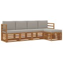 VidaXL Zestawy sof 5 pcs Naturalny i Jasny Szary Lite Drewno Akacji