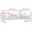VidaXL Zestawy sof 5 pcs Naturalny i Jasny Szary Lite Drewno Akacji