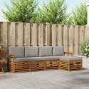 VidaXL Zestawy sof 5 pcs Naturalny i Jasny Szary Lite Drewno Akacji