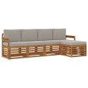 VidaXL Zestawy sof 5 pcs Naturalny i Jasny Szary Lite Drewno Akacji