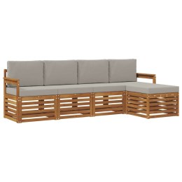 VidaXL Zestawy sof 5 pcs Naturalny i Jasny Szary Lite Drewno Akacji