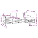 VidaXL Zestawy sof 5 pcs Naturalny i Jasny Szary Lite Drewno Akacji