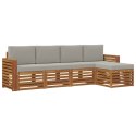 VidaXL Zestawy sof 5 pcs Naturalny i Jasny Szary Lite Drewno Akacji