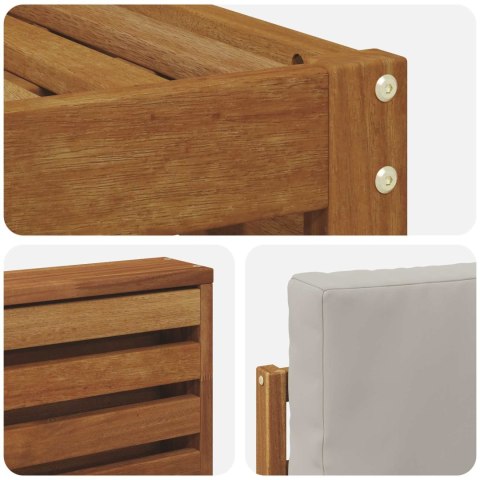 VidaXL Zestawy sof 5 pcs Naturalny i Jasny Szary Lite Drewno Akacji
