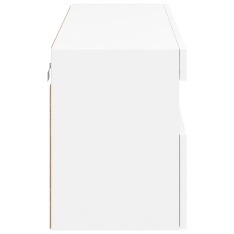 VidaXL Ścienna szafka TV z LED, biała, 100x30x40 cm