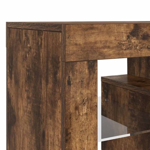 VidaXL Szafka pod TV z oświetleniem LED, przydymiony dąb, 120x35x40 cm