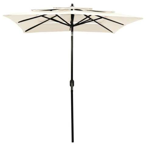3-POZIOMOWY PARASOL NA ALUMINIOWYM SŁUPKU PIASKOWY 2X2M