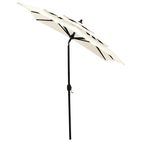 3-POZIOMOWY PARASOL NA ALUMINIOWYM SŁUPKU PIASKOWY 2X2M