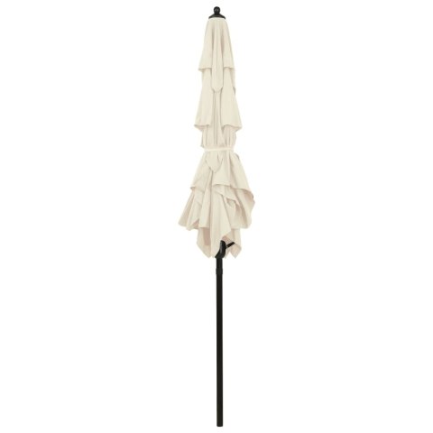 3-POZIOMOWY PARASOL NA ALUMINIOWYM SŁUPKU PIASKOWY 2X2M