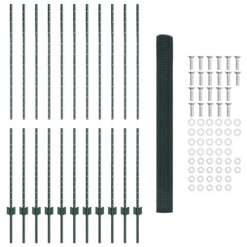 VidaXL Ogrodzenie z słupkiem zielony