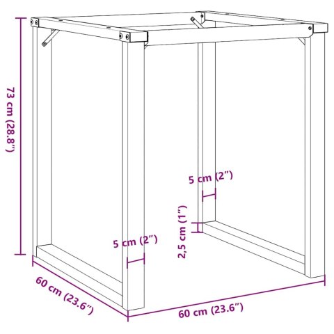 VidaXL Czworokątne nogi do stołu, 60x60x73 cm, stal