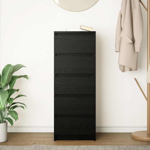 VidaXL Komoda z szufladami Czarny dąb 37,5x35x99 cm Drewno klejone