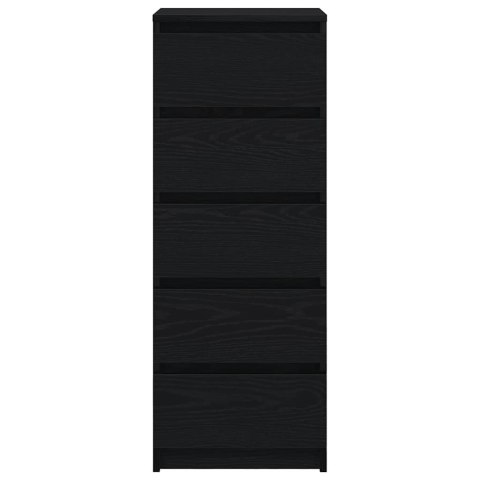 VidaXL Komoda z szufladami Czarny dąb 37,5x35x99 cm Drewno klejone