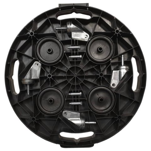 VidaXL Podstawka pod donicę, z kółkami, średnica 40 cm, czarna, 275 kg