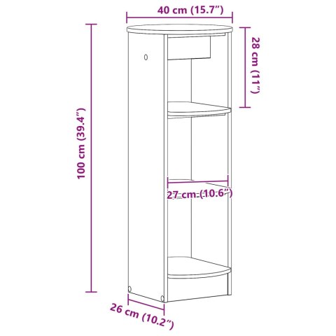 VidaXL Szafka boczna Biały 40 x 40 x 100 cm Drewno inżynieryjne