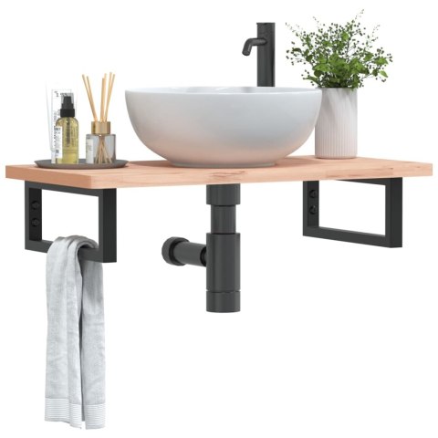 VidaXL Wsporniki do półki pod umywalkę, 2 szt., czarne, prostokątne