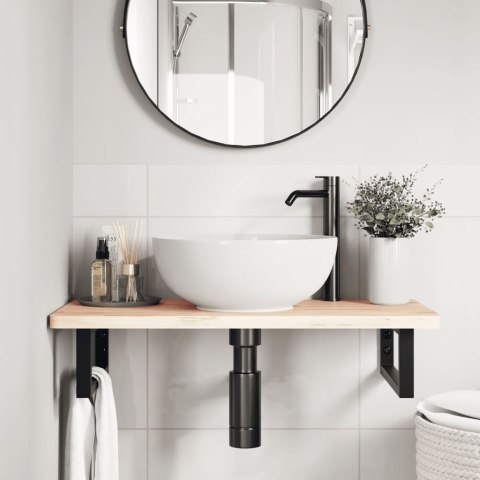 VidaXL Wsporniki do półki pod umywalkę, 2 szt., czarne, prostokątne