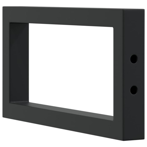 VidaXL Wsporniki do półki pod umywalkę, 2 szt., czarne, prostokątne