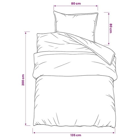ZESTAW POŚCIELI BIAŁO-BRĄZOWY 135X200CM BAWEŁNA