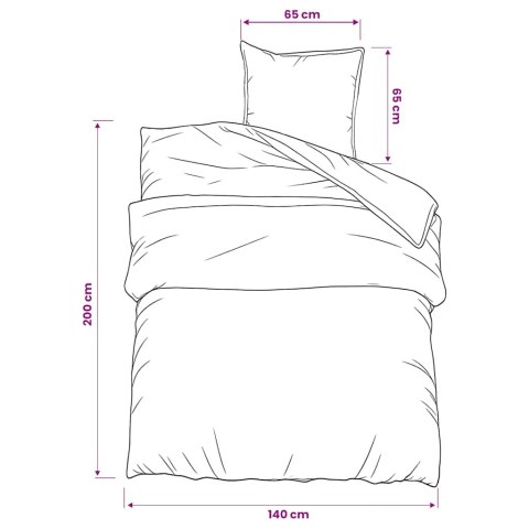 ZESTAW POŚCIELI BIAŁO-BRĄZOWY 140X200CM BAWEŁNA