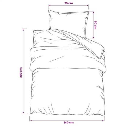 ZESTAW POŚCIELI BIAŁO-BRĄZOWY 140X200CM BAWEŁNA