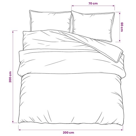 ZESTAW POŚCIELI BIAŁO-BRĄZOWY 200X200CM BAWEŁNA