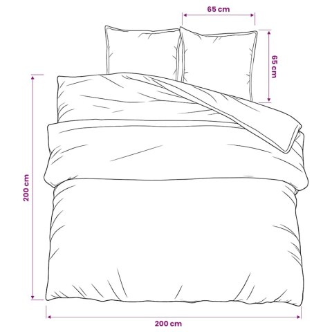 ZESTAW POŚCIELI BIAŁO-BRĄZOWY 200X200CM BAWEŁNA