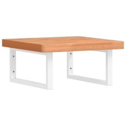 VidaXL Półka ścienna pod umywalkę, stal i lite drewno bukowe