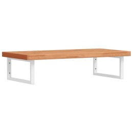 VidaXL Półka ścienna pod umywalkę, stal i lite drewno bukowe