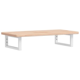 VidaXL Półka ścienna pod umywalkę, stal i lite drewno dębowe