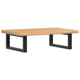 VidaXL Półka ścienna pod umywalkę, stal i lite drewno dębowe