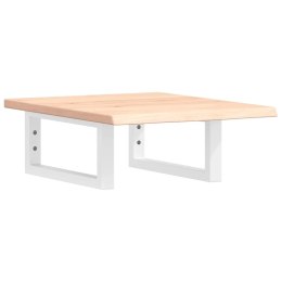 VidaXL Półka ścienna pod umywalkę, stal i lite drewno dębowe