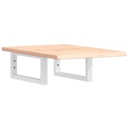 VidaXL Półka ścienna pod umywalkę, stal i lite drewno dębowe