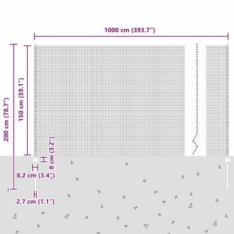 VidaXL Ogrodzenie z słupkiem zielony