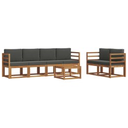 VidaXL Zestaw sof na zewnątrz z poduszką 7 pcs Naturalny i Antracytowy