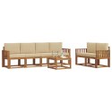 VidaXL Zestaw sof na zewnątrz z poduszką 7 pcs Naturalny i Beżowy
