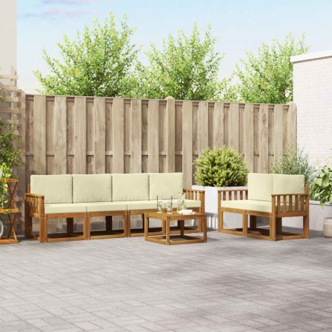 VidaXL Zestaw sof na zewnątrz z poduszką 7 pcs Naturalny i Kremowy