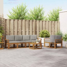 VidaXL Zestaw sof na zewnątrz z poduszką 7 pcs Naturalny i Jasny Szary