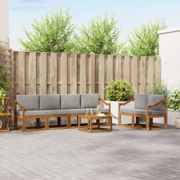 VidaXL Zestaw sof na zewnątrz z poduszką 7 pcs Naturalny i Jasny Szary