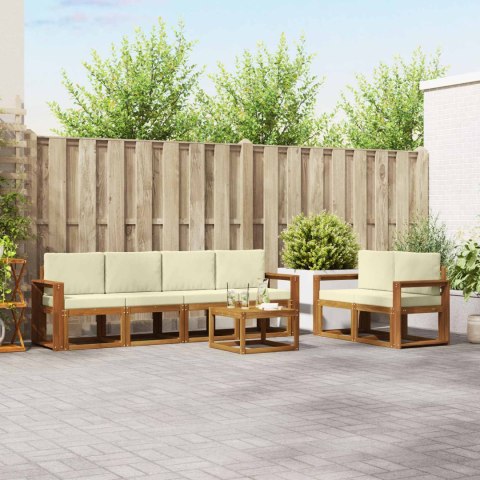 VidaXL Zestaw sof na zewnątrz z poduszką 7 pcs Naturalny i Kremowy