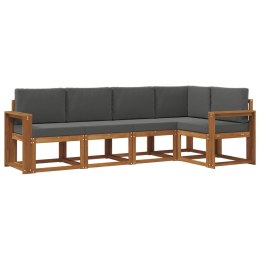 VidaXL Zestaw sof na zewnątrz z poduszką 5 pcs Naturalny i Antracytowy