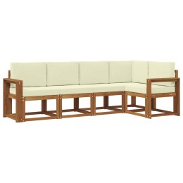 VidaXL Zestaw sof na zewnątrz z poduszką 5 pcs Naturalny i Kremowy
